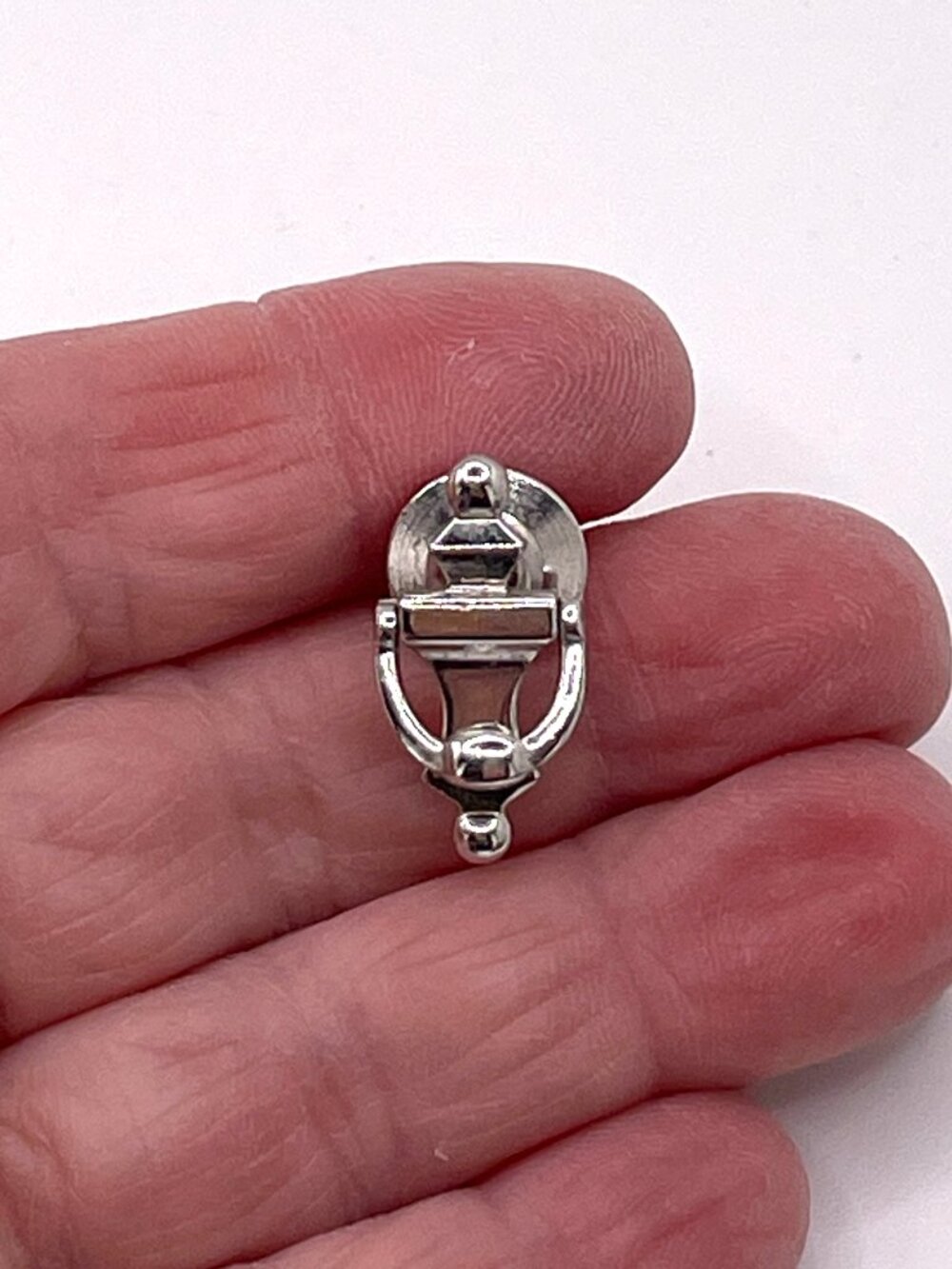 Vintage Door Knocker Lapel Pin-Tie Tack-Silver Door Knocker Pin